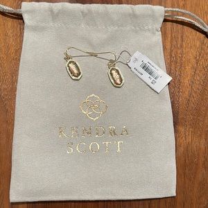 Lee Gold Drop Earrings in Rose Quartz